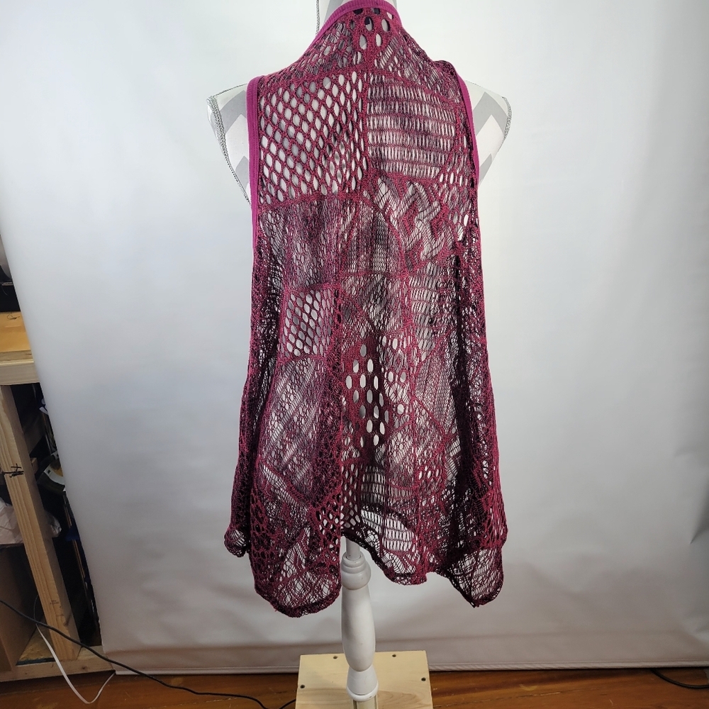 Lily 2 Piece Skirt and Crochet Vest Black Pink Skirt S L/Vest S XL Mixed Media - Picture 9 of 16